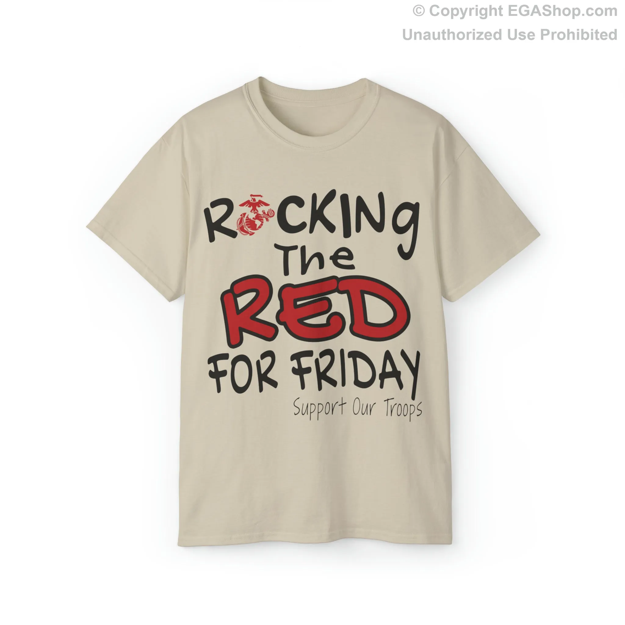 T-Shirt: Rocking the Red for Friday (Back Text: Proud of My Marine)