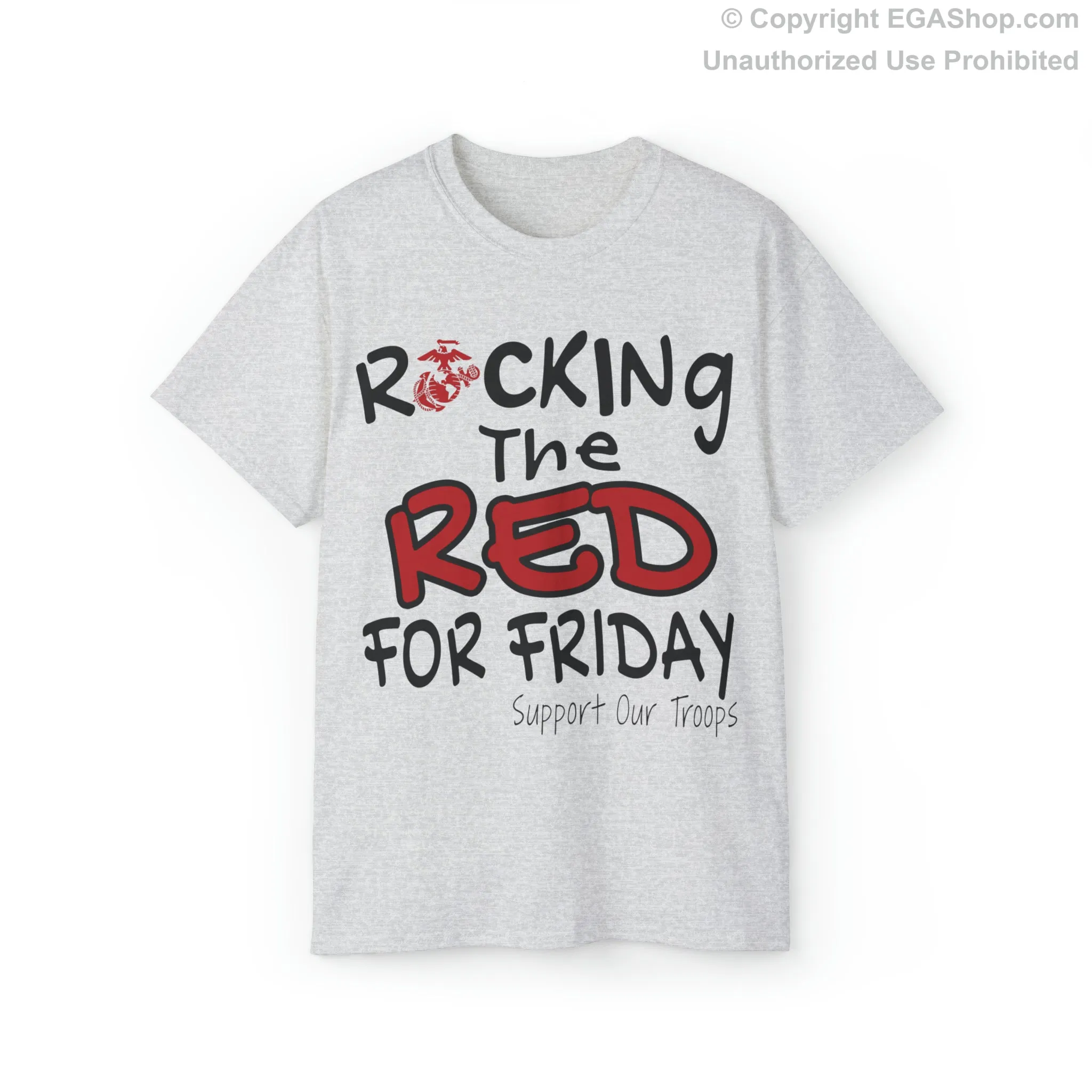 T-Shirt: Rocking the Red for Friday (Back Text: Proud of My Marine)