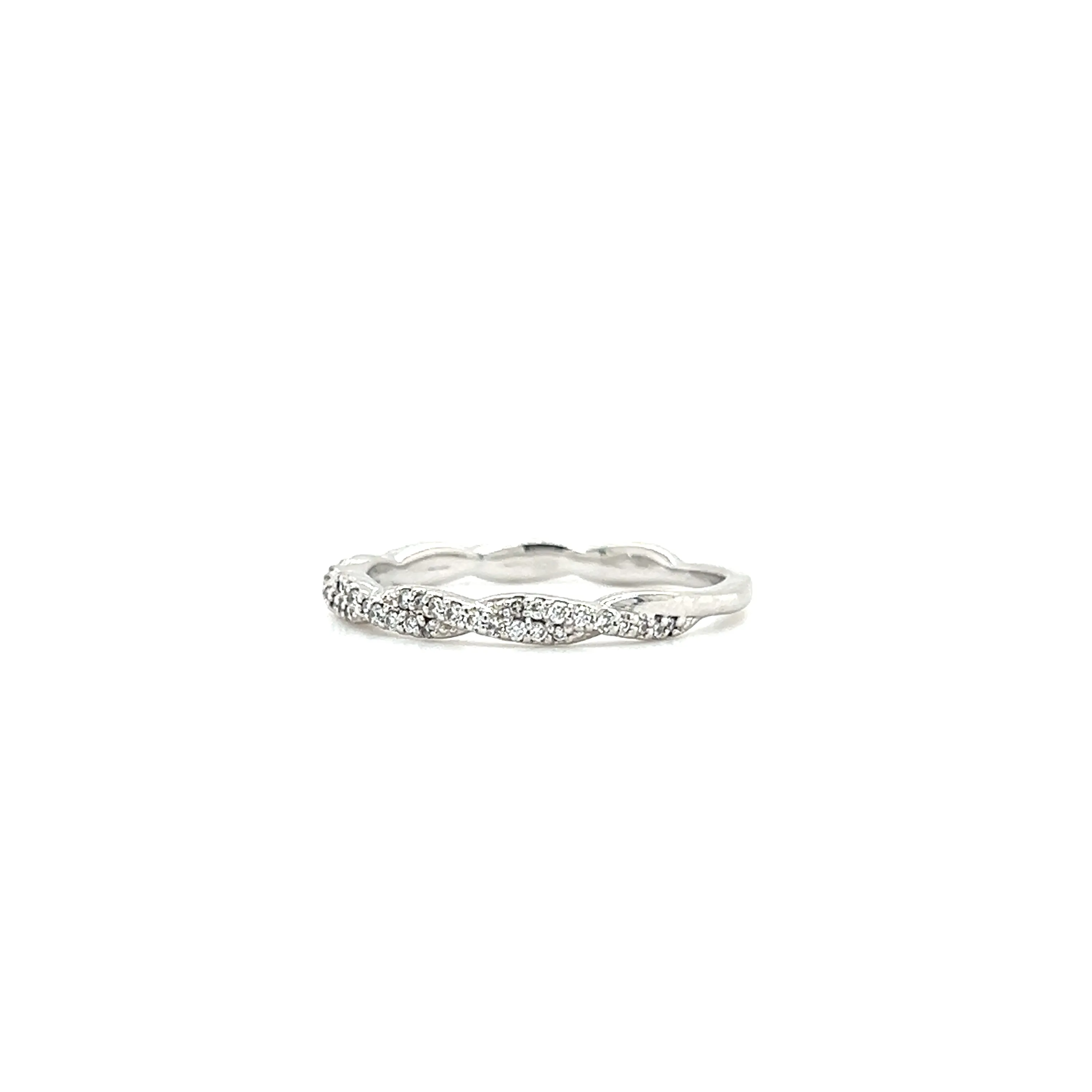 Twisted Diamond Ring with 0.16ctw of Diamonds in 14K White Gold