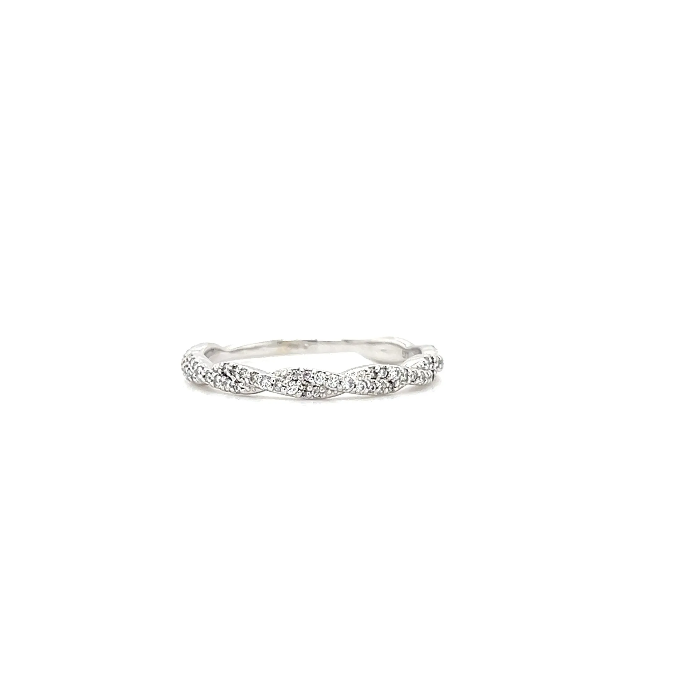 Twisted Diamond Ring with 0.16ctw of Diamonds in 14K White Gold