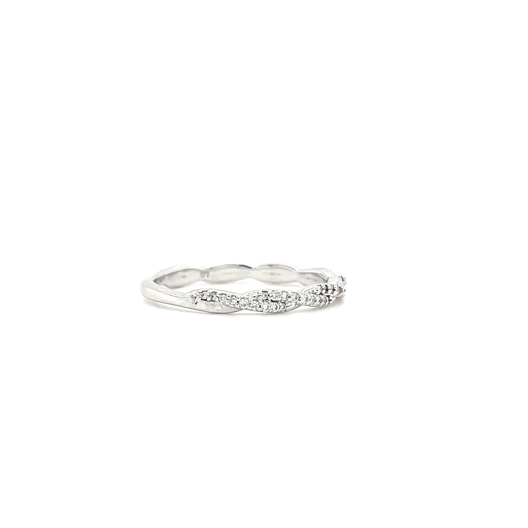 Twisted Diamond Ring with 0.16ctw of Diamonds in 14K White Gold