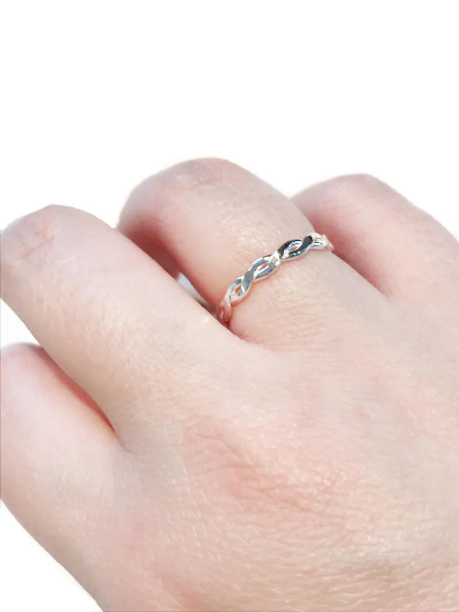 Twisted Sterling Silver Band