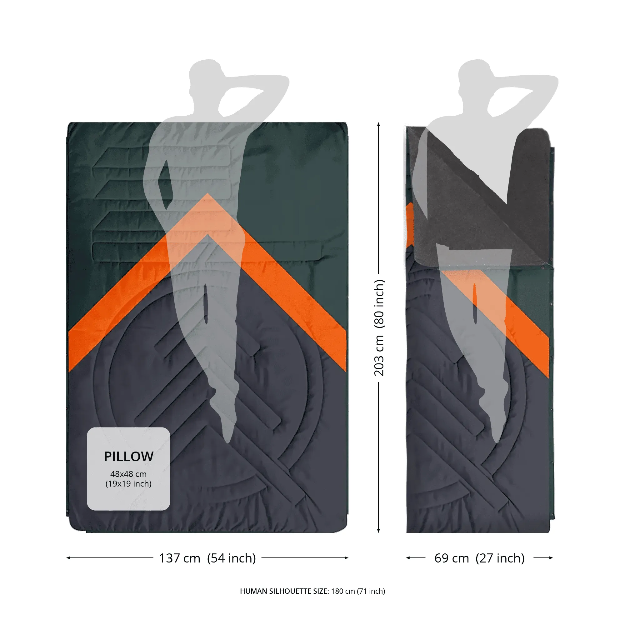 VOITED Fleece Outdoor Camping Blanket - Day & Night