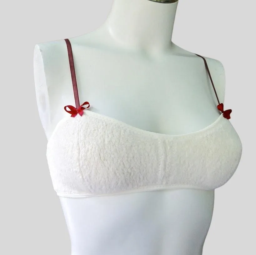 Warm bralette in organic cotton fleece