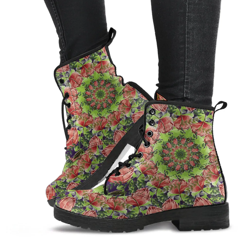 Watercolor Flowers - Vegan Boots