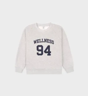 Wellness 94 Kids Crewneck - Heather Gray/Navy