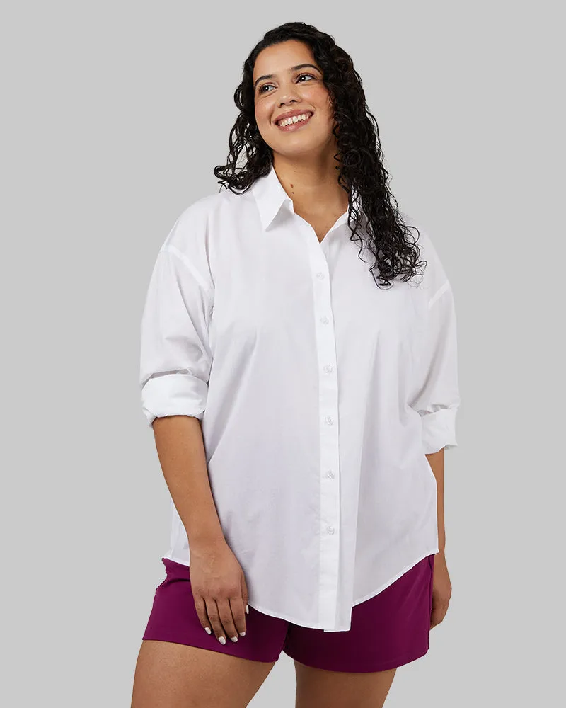 WOMEN'S OVERSIZED COTTON LONG SLEEVE BUTTON-UP