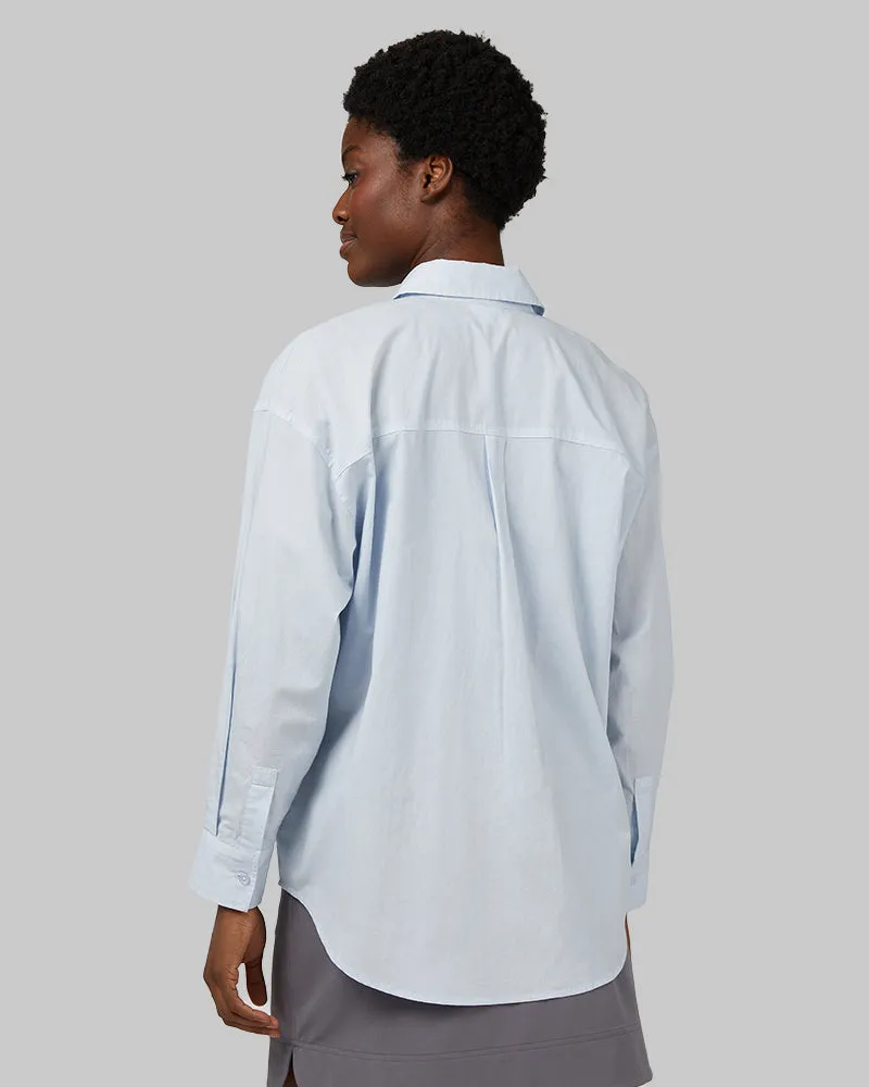 WOMEN'S OVERSIZED COTTON LONG SLEEVE BUTTON-UP