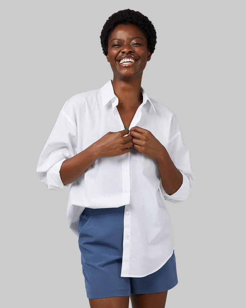 WOMEN'S OVERSIZED COTTON LONG SLEEVE BUTTON-UP