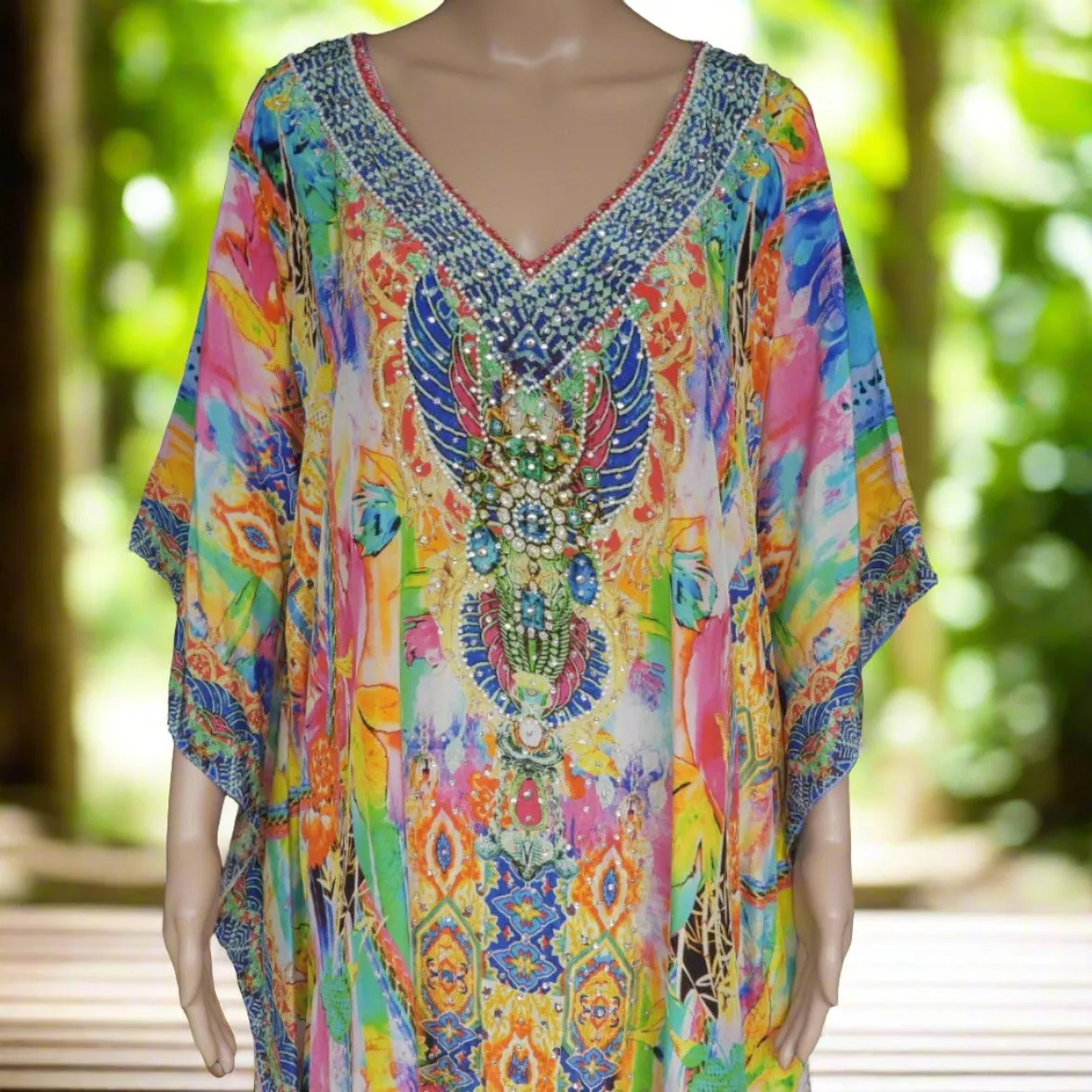 Zara Short Embellished Kaftan