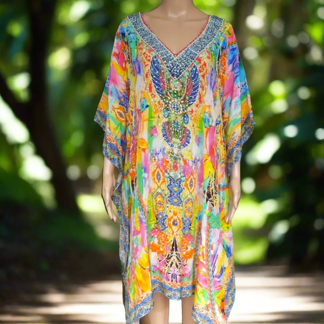 Zara Short Embellished Kaftan